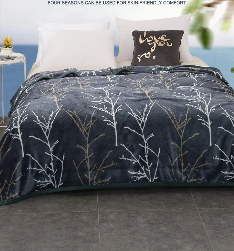 Дерево утолщенное качественное плюшевое покрывало одеяло 200x230 см высокая плотность супер мягкое фланелевое одеяло для дивана/кровати/автомобиля