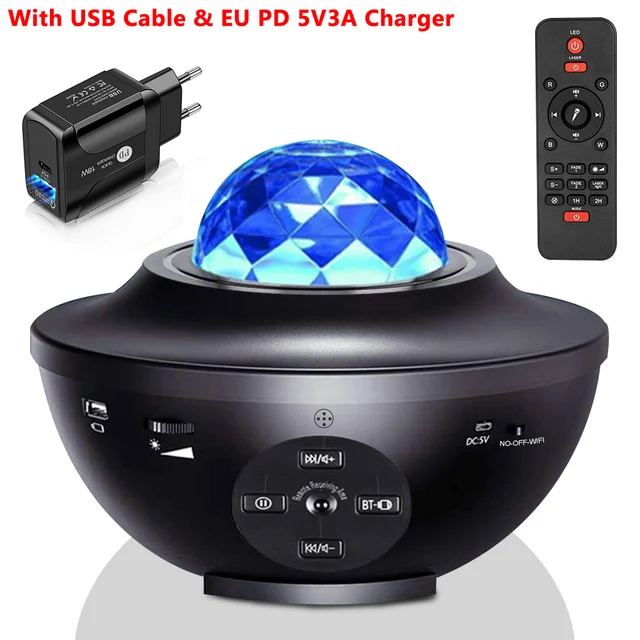 Wifi Galaxy Projector Ocean Wave Smart Star Projector Light Bluetooth