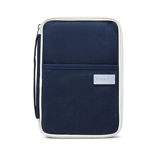 Женская Многофункциональная Сумка для документов, мужская сумка для паспорта, авиа, удобная сумка для хранения, повседневный дорожный клатч, комплект аксессуаров - Цвет: Navy Blue L
