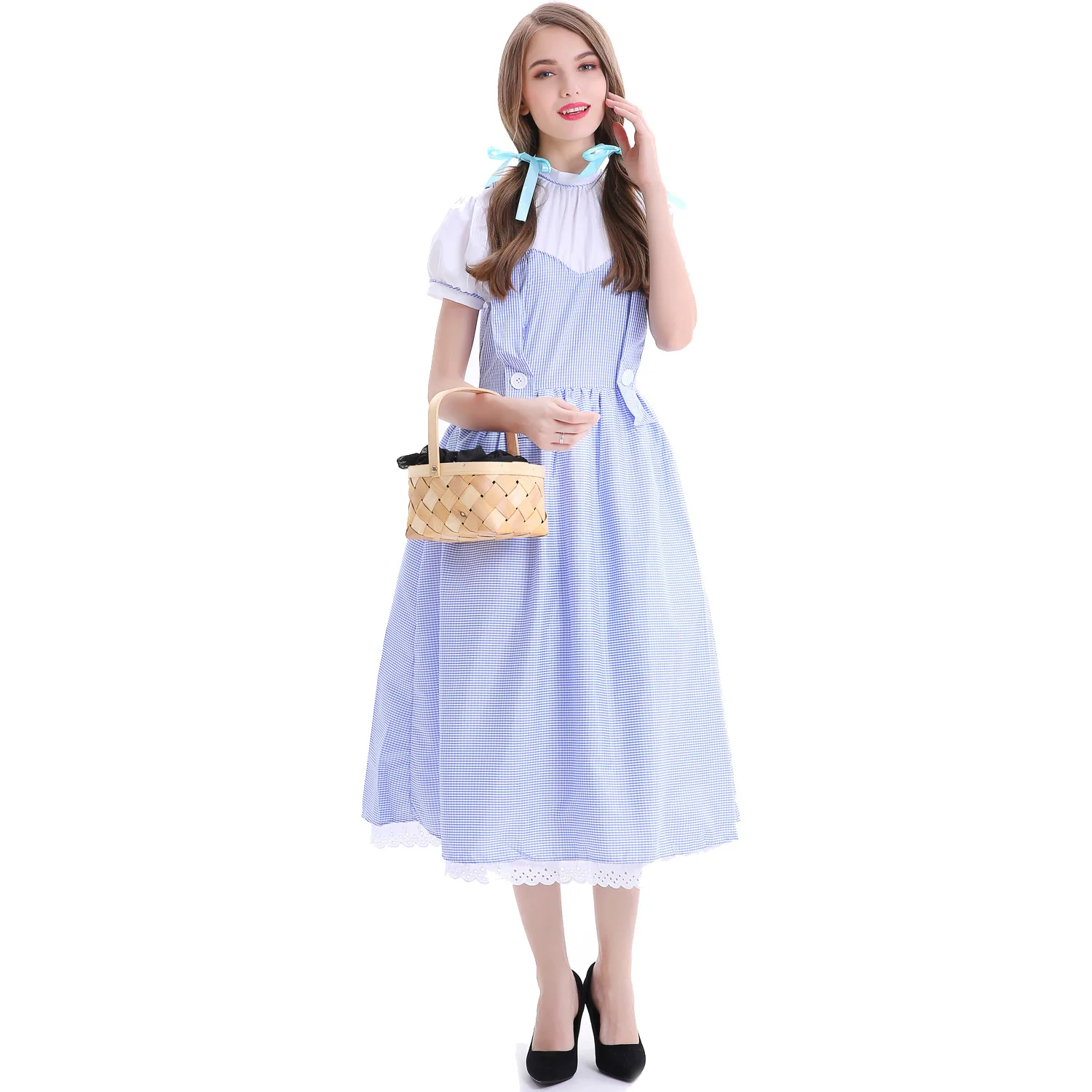 

Large Size Europe And America Women's Retro Farm Skirt Fairy Tale Oz Sexy Uniform Game Maid Ware