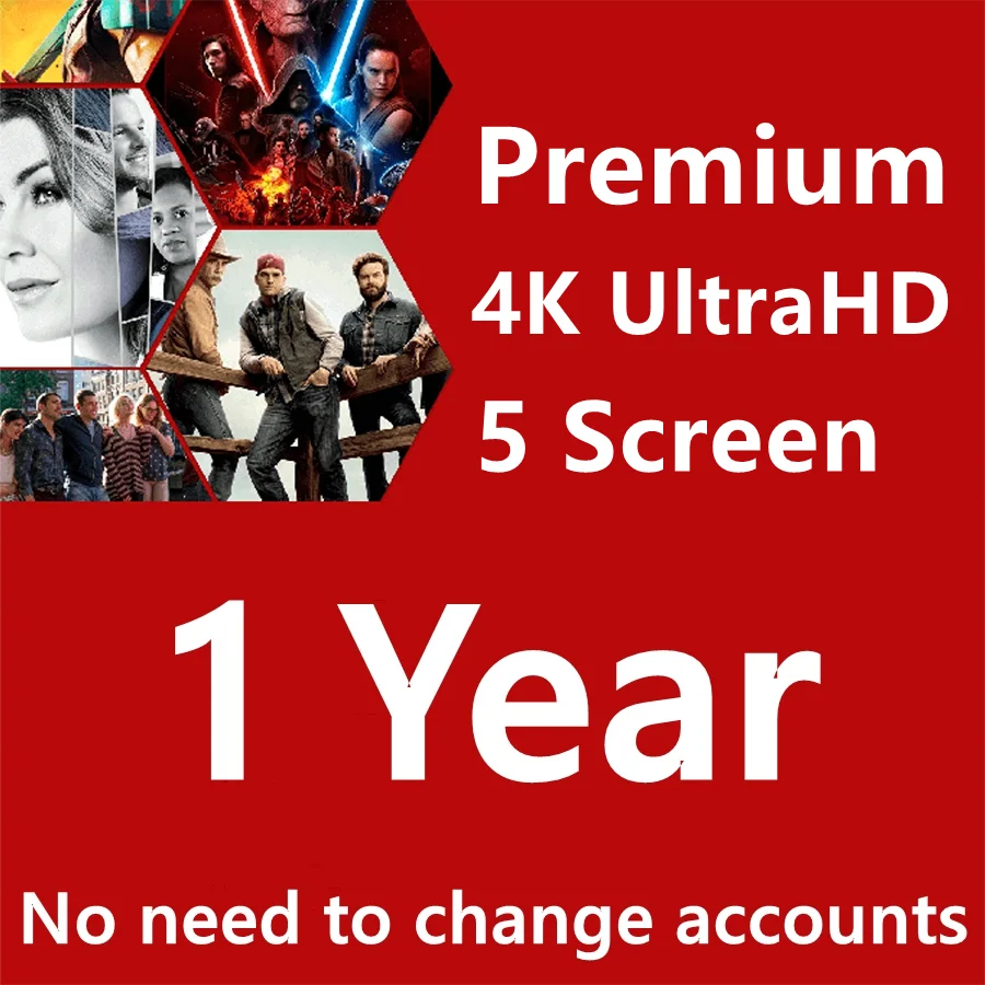 

Netflix Account 12 month 5 screen 4K Support on Smart TV Laptop and Phone