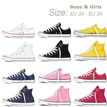 

KIDS Boys Girls Authentic Classic Allstar Chuck-Taylor Ox Low High Top CHILD Canvas Shoes children casual Sneakers