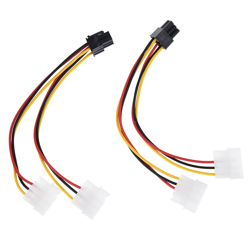 2pcs Graphics Video Card 4Pin To 6Pin 6P To 4P Transfer High Quality PCI-E Wire PCI-E Power Supply Extension Cable Cord 18cm