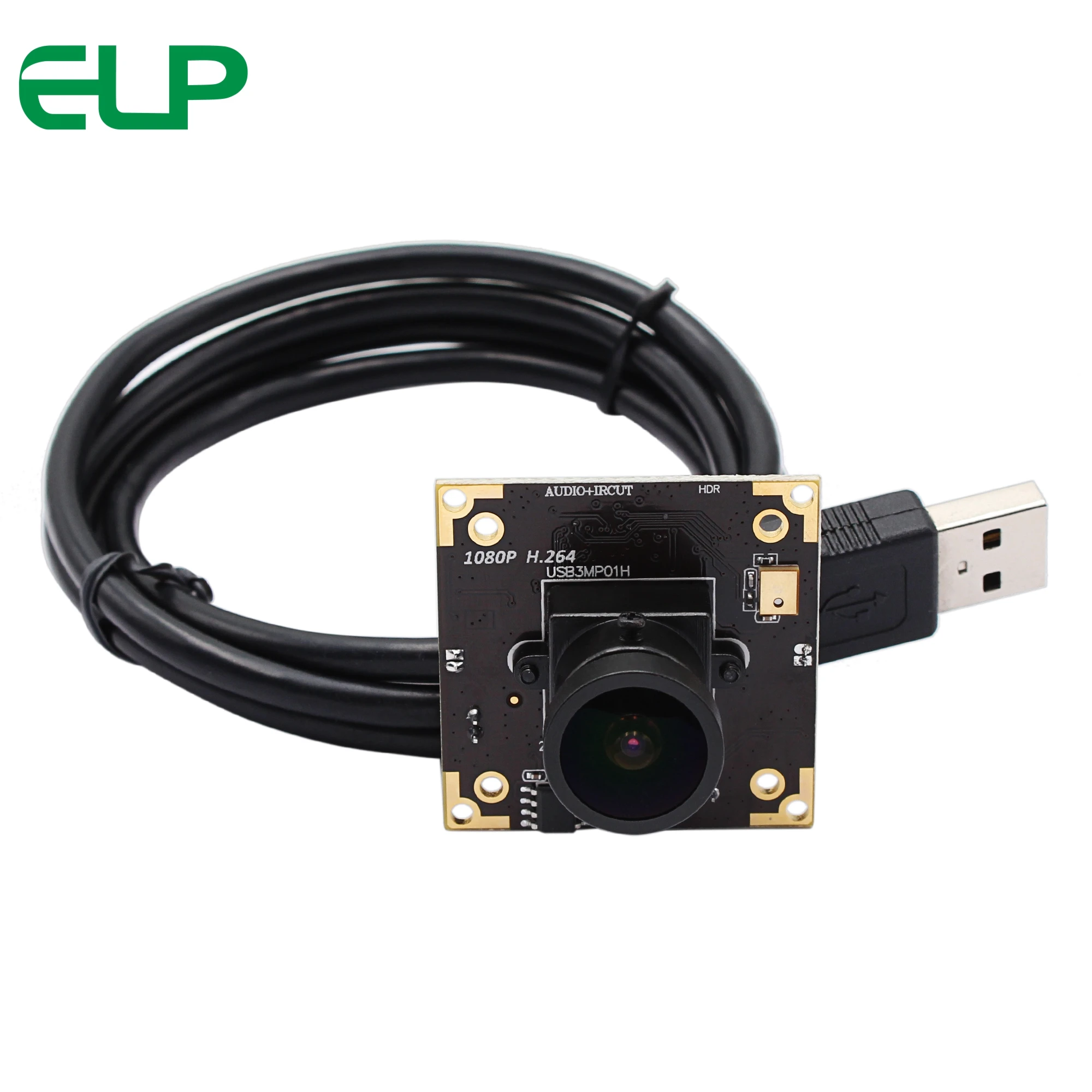ELP wide daynamic мини-камера cmos модуль широкоугольный объектив рыбий глаз USB веб-камера с аудио