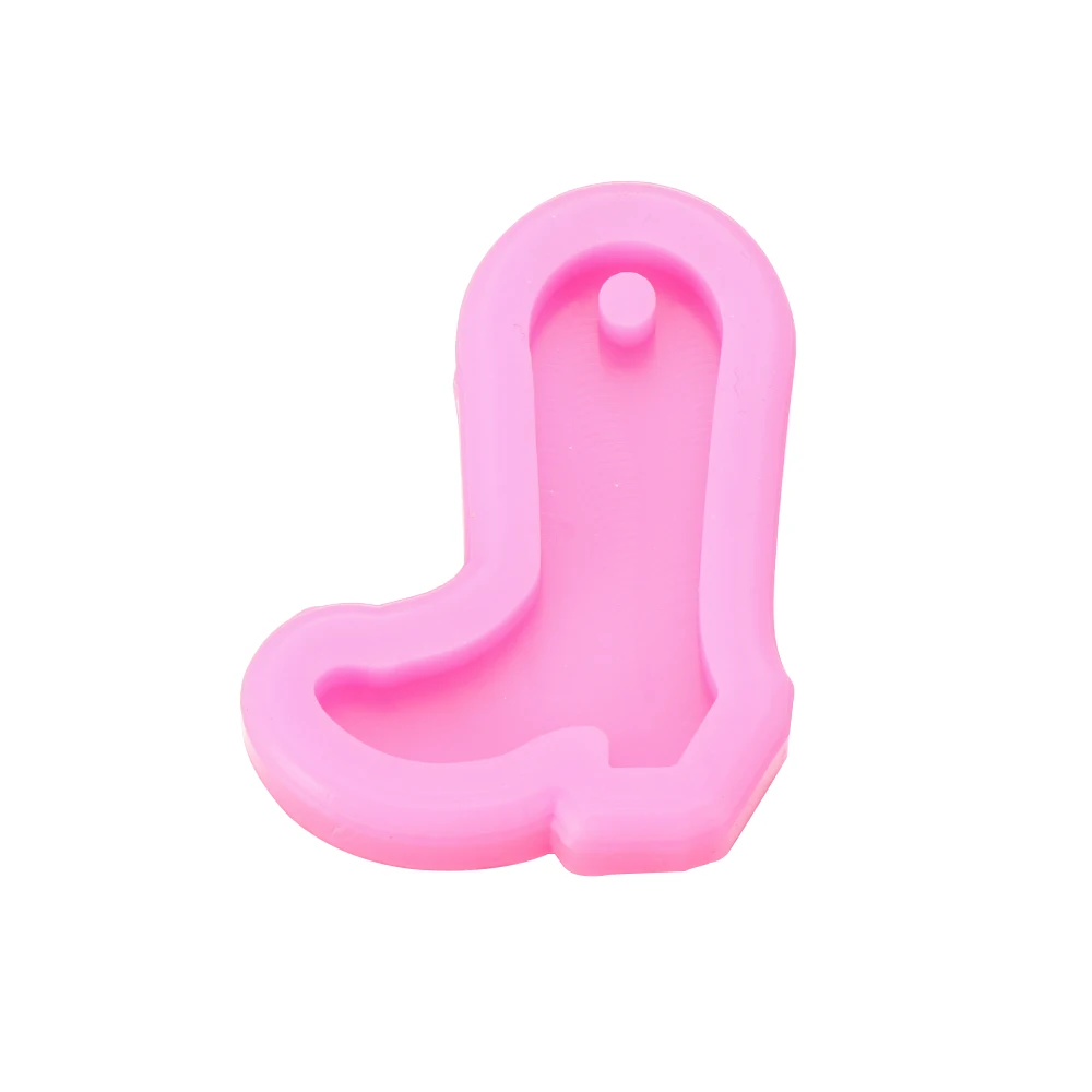 

1PC New Shiny DIY Cowboy Boot Keychain Pendant Jewelry Making Epoxy Resin Mold Cake Clay Silicone Mould DIY Tools Accessories