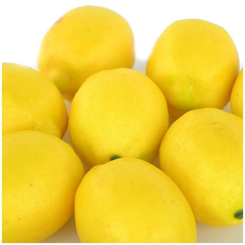 Promotion! Fake Fruit Home House Kitchen Party Decoration Artificial Lifelike Simulation Yellow Lemon 10pcs Set