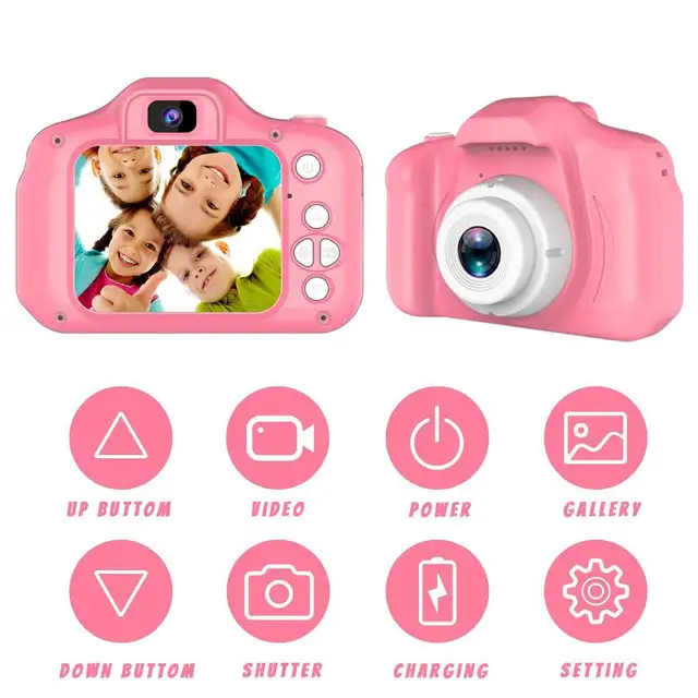 Mini cámara fotográfica digital 1080P para niños, Cámara de vídeo compacta para niños, juguete educativo, regalo de cumpleaños 1