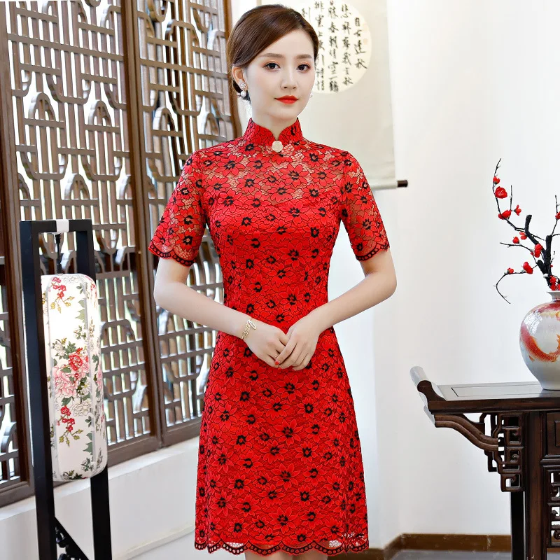 

Modified Version of Slimming Dress Traditional Cheongsam Autumn 2018 New Style Women's Dignified Glorious Authentic Oriental Nob