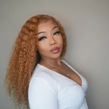 Marrón y rubia resaltar peluca mongol Afro rizado Pelo Rizado peluca pelucas de cabello humano para las mujeres 180 de densidad T parte de encaje peluca 13x6 6x1Remy