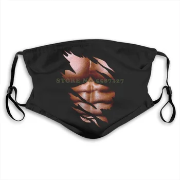 

Face Mask M~2Xl Big Size Cotton Free Shipping Funny Classic Ripped Abs On Torn Summer Hot Sale Print Diy Masks
