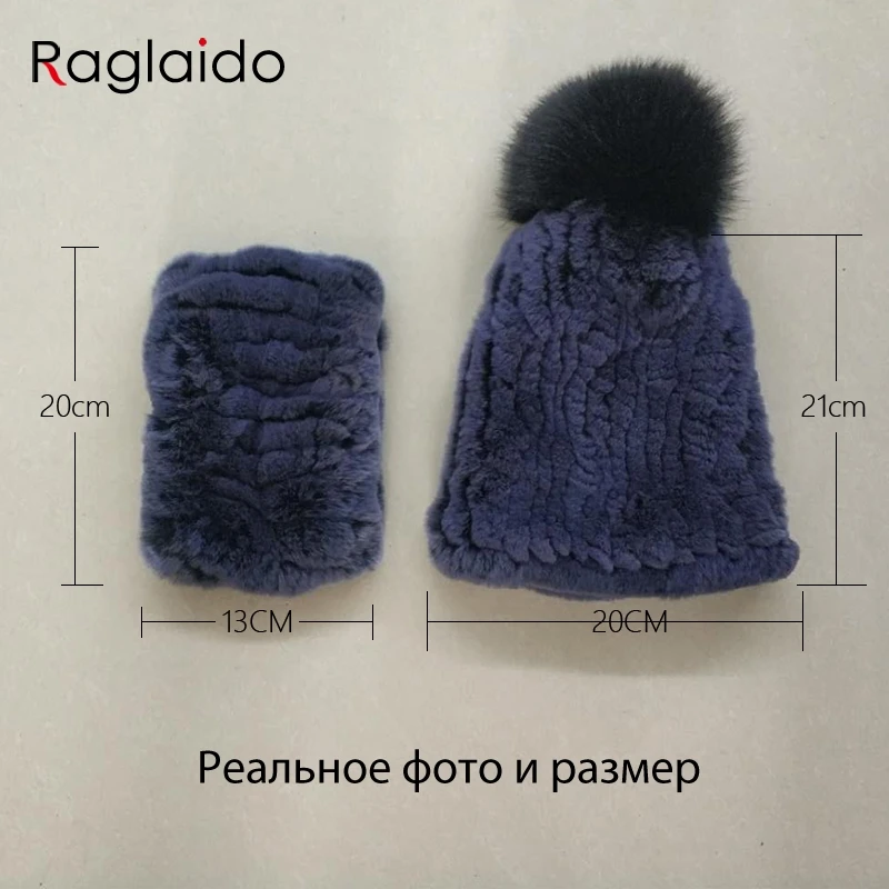 Женский Зимний вязаный шарф с помпоном из кроличьего меха|Женские Skullies и шапочки|