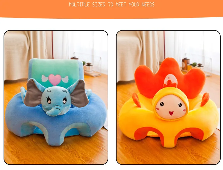 Bonito do Bebê dos Desenhos Animados para o Bebê Capa com Zíper Sofá Bebe Assento Infantil Sentar Aprendendo Cadeira Lavável ou Algodão pp 7 para o bebê bebe assento infantil sofá