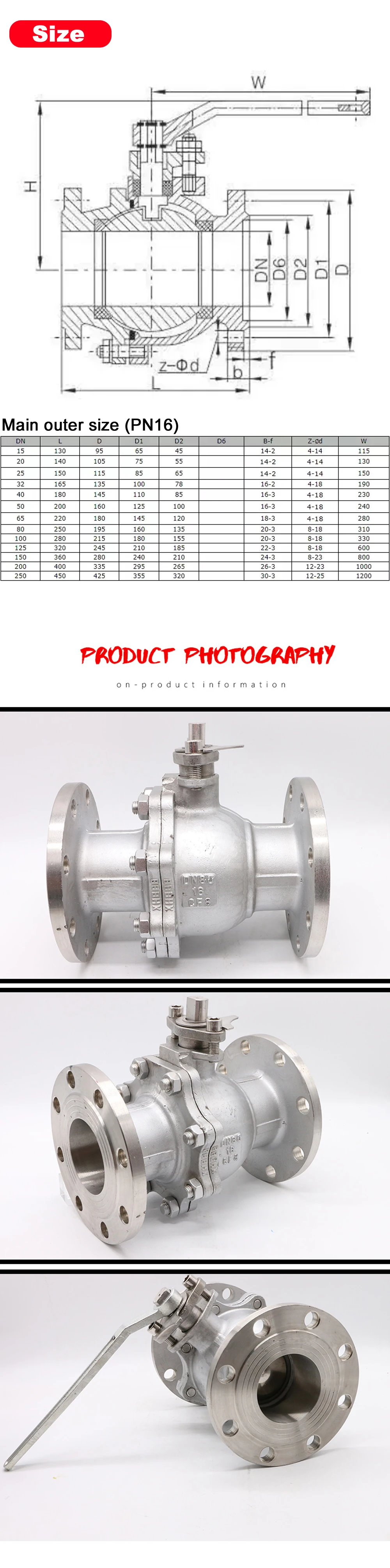 DN15/DN20/DN25/DN32/DN40/DN50/DN65 нержавеющая сталь 304 ручной фланцевый шаровой клапан Q41F-16P МПа фланцевый клапан