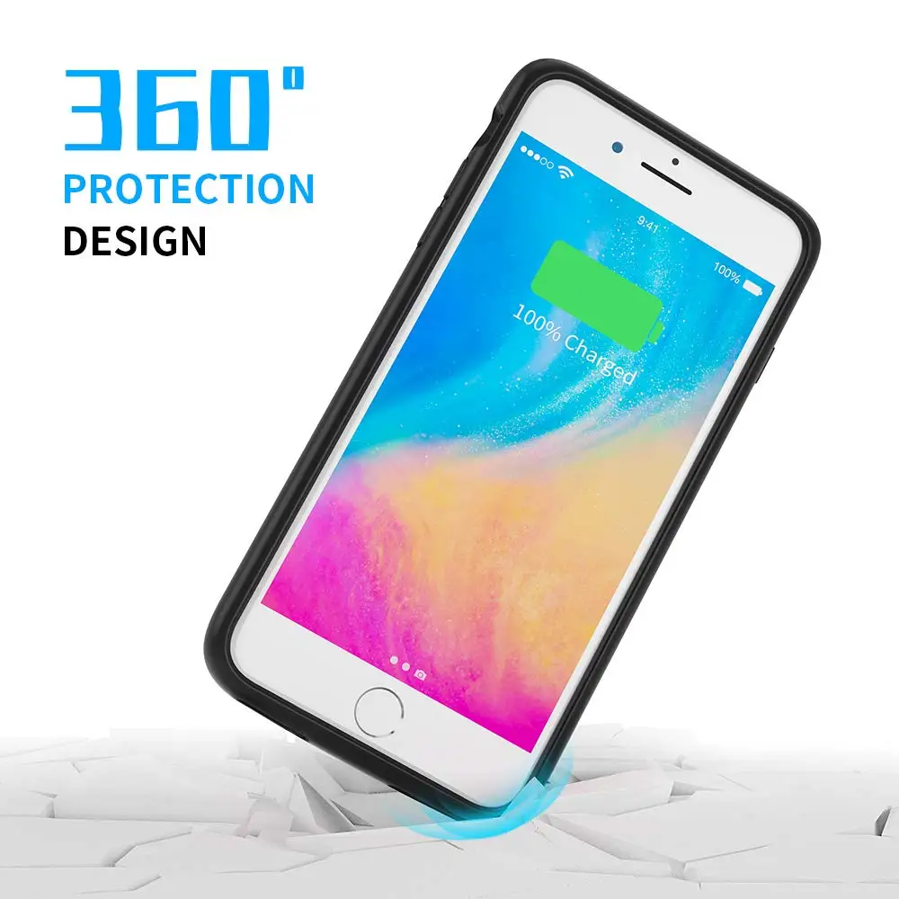 NEWDERY батарея чехол для iPhone 7 Plus 8 5000mAh Беспроводная зарядка 7plus 8plus 5 дюймов черный|case