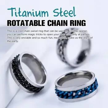 

Titanium Steel Rotatable Chain Ring Portable Beer Bottle Opener 5 Colors Wedding Party Favor Gifts Twist Chain Rings