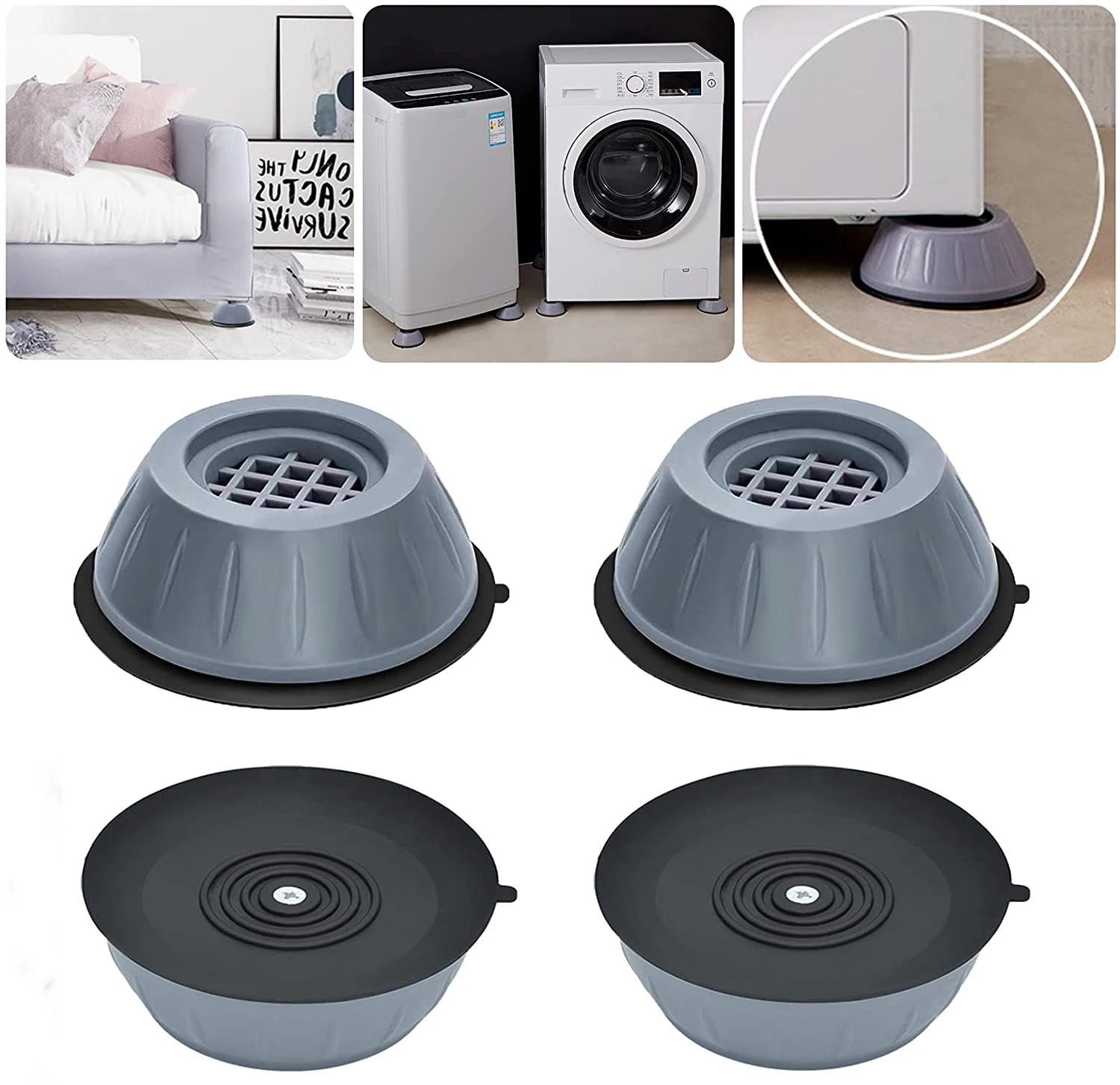 1/2/4PCS of Anti Vibration Pads Washing Machine Silent Rubber Feet Refrigerator Base Fixed Non-slip Foot Pad Bracket Accessories