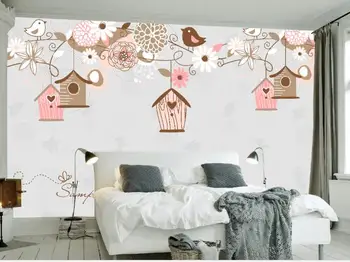 

CJSIR Wallpaper for Cute Beautiful Cartoon Sofa Backdrop Walls Background Village Forest Hut Night Oil Painting TV Home Decor