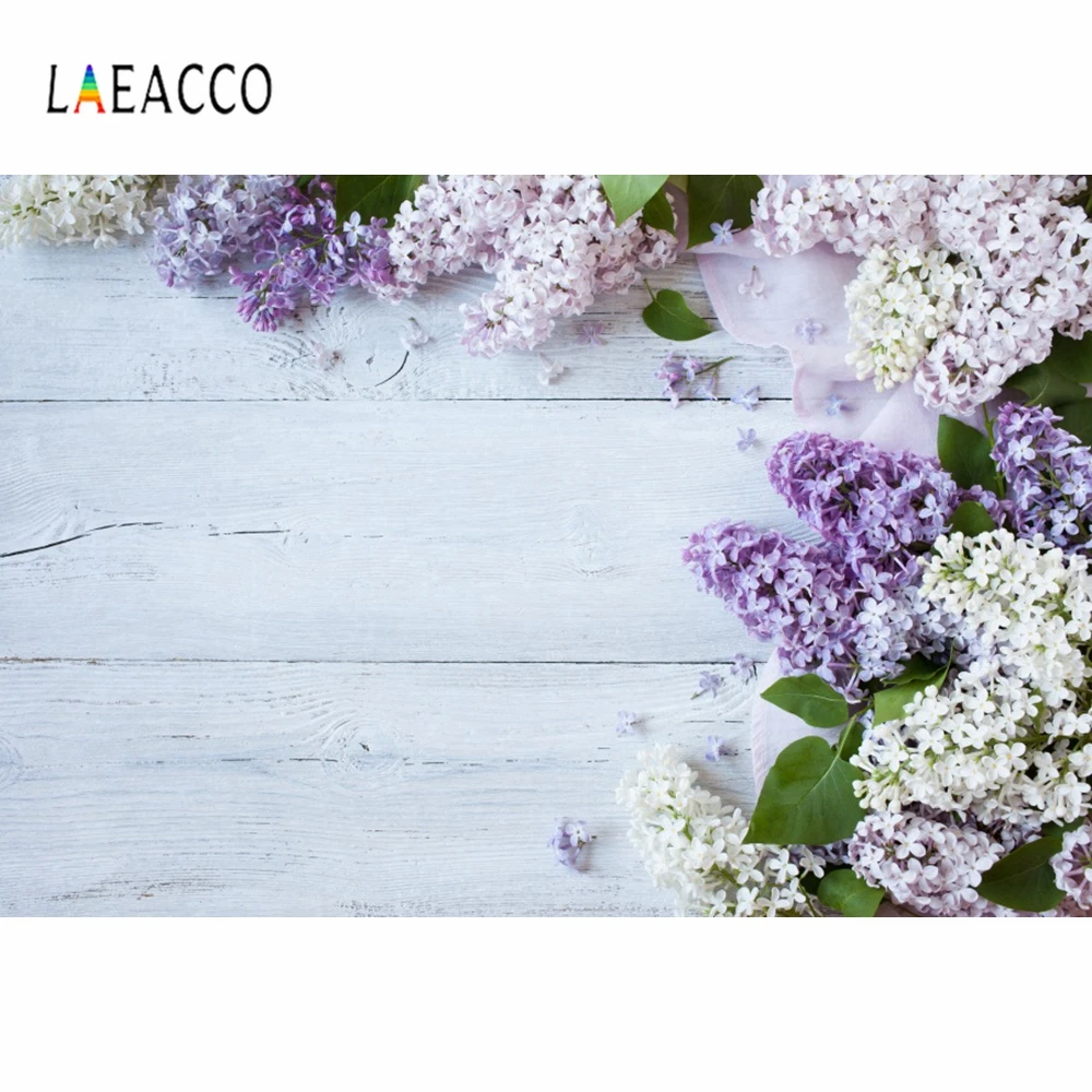 

Laeacco Spring Wooden Board Flowers Photo Background Wall Decor Model Toy Baby Vinyl Photographic Photography Backdrop Studio
