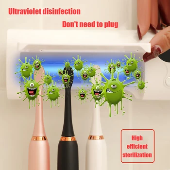 

Household Electric UV Toothbrush Disinfectant Cleaning Agent Storage Toothpaste Dispenser Organizer Cleaner Oral Care For Bath