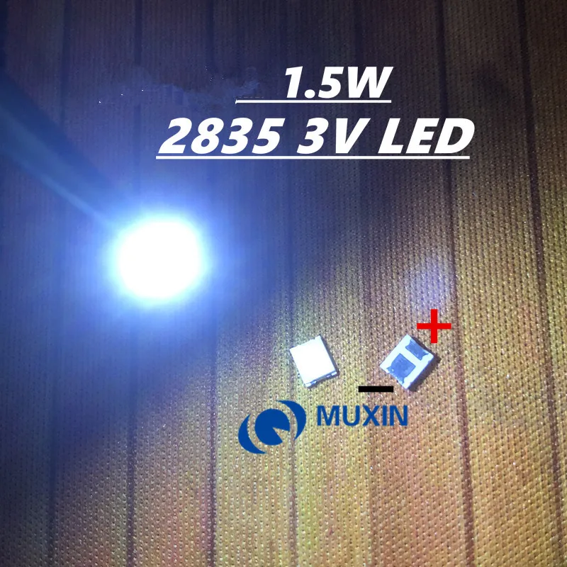 100pcs LED Backlight 1.5W 3V 1210 3528 2835 131LM CUW JHSP Cool White LCD TV Application | Лампы и освещение