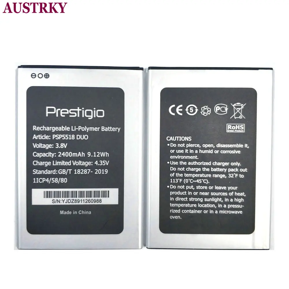 Новый 2400 мА/ч PSP5518 DUO Батарея для мобильного телефона Prestigio PSP5518DUO Muze X5 X 5 Lte