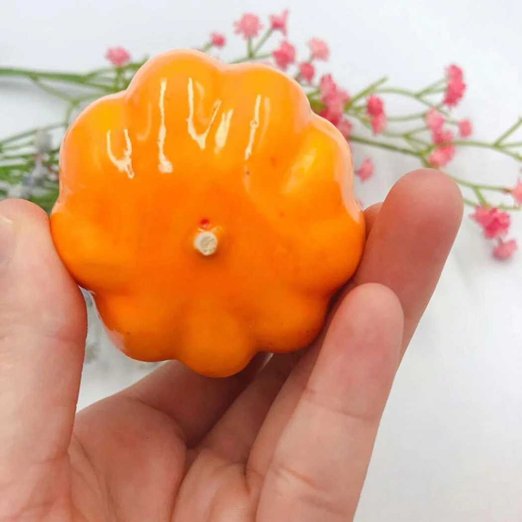 6pcs Artificial Pumpkin Foam Simulated Cute Mini Pumpkin Festival Halloween Party Garden Table Decor Ornament Craft Photo Prop