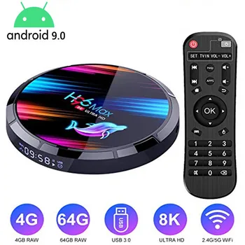 

Android 9.0 TV Box X3 H96 Max X3 Android TV Box Amlogic S905X3 64-bit CPU 2.4G/5G Wifi/1000M LAN/BT 4.0/HD2.1/ 8K Smart TVBox