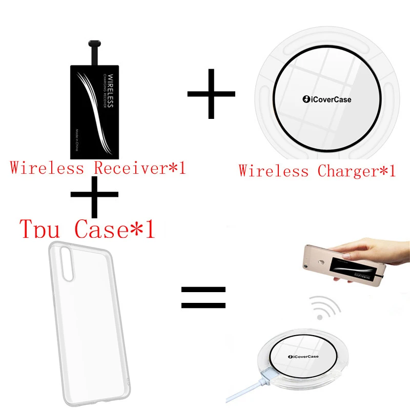 Черный Qi Беспроводное зарядное устройство power Bank для huawei Honor 20S 20 Pro 20i чехол-накладка для мобильного телефона, беспроводной зарядный приемник - Цвет: Черный