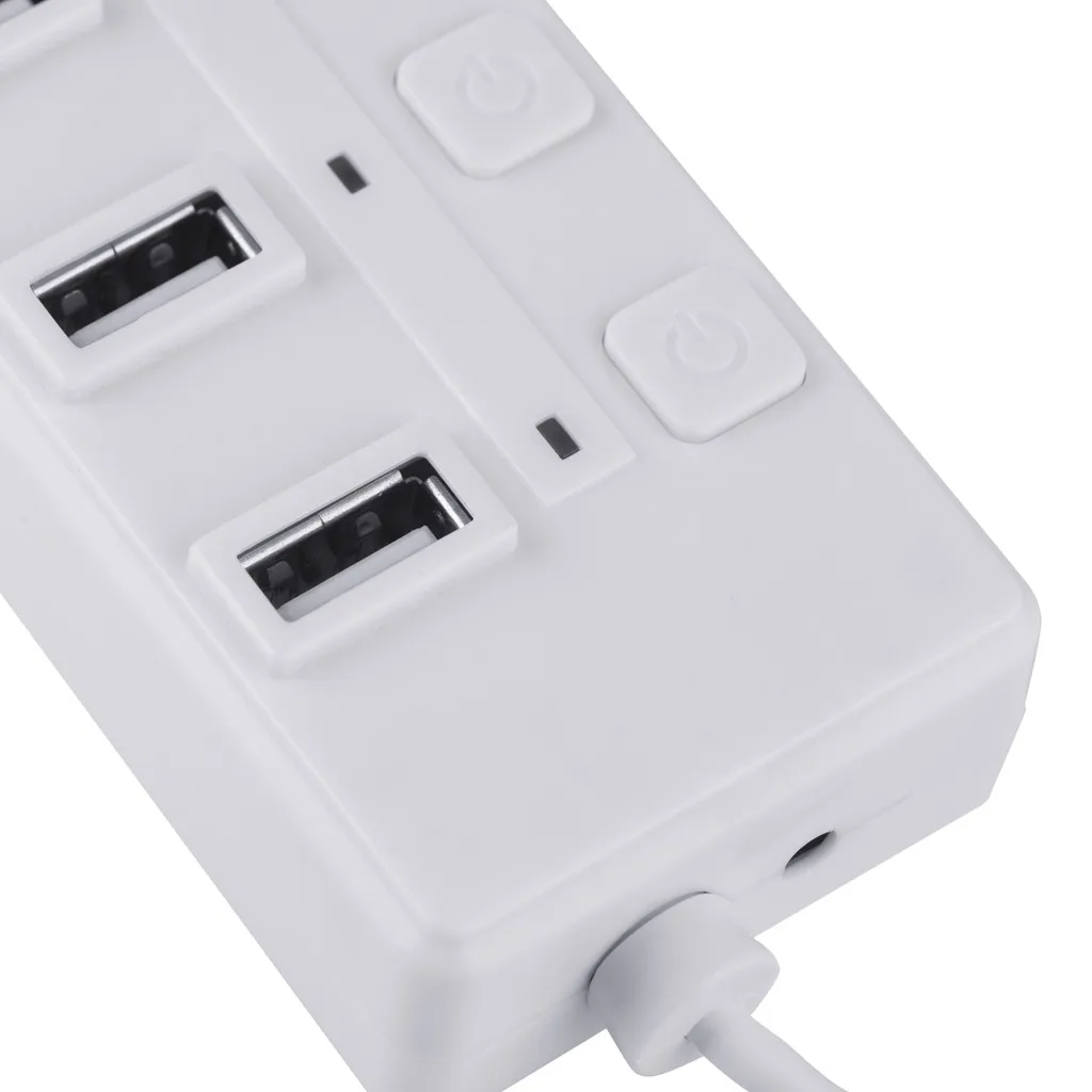 Usb-хаб 2,0 Micro Безопасный USB 2,0 Универсальный ABS Тонкий Высокая Скорость 4-Порты 480 Мбит/с концентратор с вкл/выкл кнопка включения светодиодный для планшетные телефоны