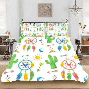 

3D HD Print Comforter Dreamcatcher Cute Bedding set Bedclothes Include Duvet Cover Pillowcase Print Home Textile Bed Linens