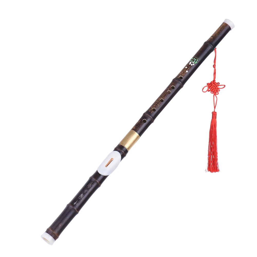 Ebony Bawu Flute Ba Wu Pipe Woodwind Detachable #104 How to Play Guide Case 