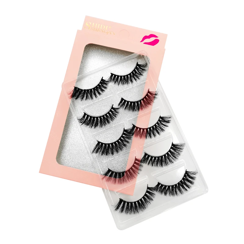 5 Pairs 3D Mink Lashes Natural Hair EyeLashes 3D Mink 14MM EyeLashes Natural Long Handmade eye MakeupLashes winged Lashes