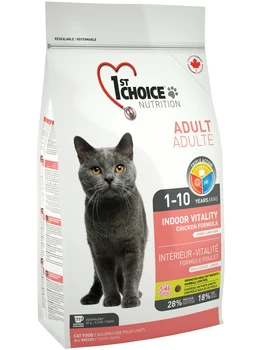 

1ST CHOICE 1ST CHOICE CAT ADULT INDOOR VITALITY for adult cats who live at home with chicken