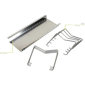 

304 Stainless Steel Pot Lids Rack Pan&Cutting Board Lid Holder Kitchen Storage Rack 6 Compartments with Drain Tray Kitchen Tools