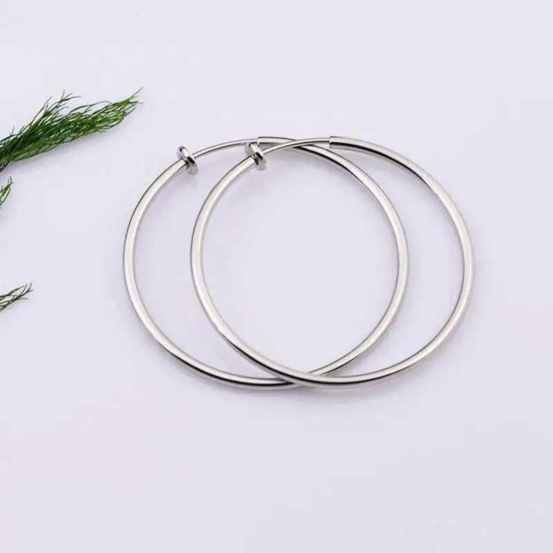 Steel-60mm Распродажа, женские серьги, не пирсинг, весенние клипсы для ушей, не отверстие для ушей, клипсы для ушей, 1 пара, панк, Женские Ювелирные аксессуары, 5 цветов - Окраска металла: Steel-60mm