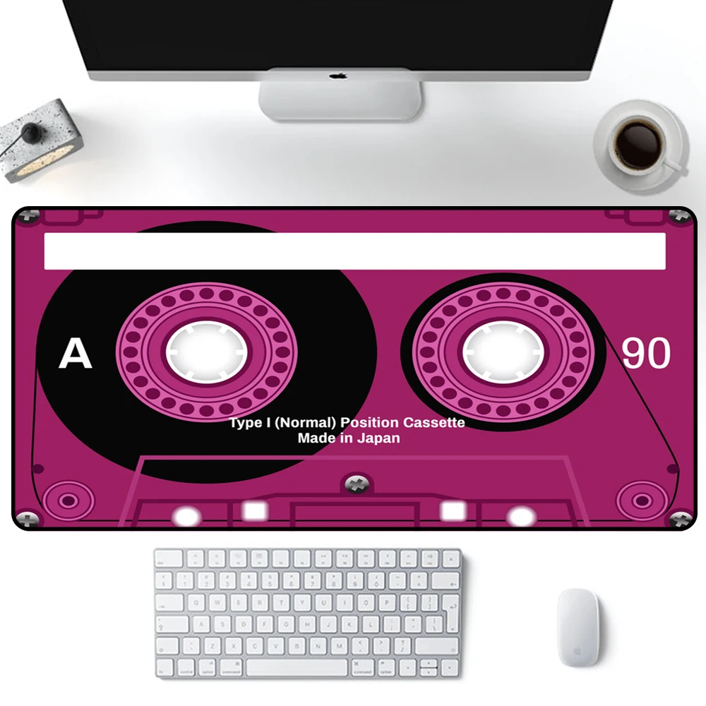 

Desk Carpet Mouse Pad Gamer Funny Deskmat Cassette Retro Record Tape PC Cool Mouse Pad Cute Mat of Overwatch Table Mats Computer