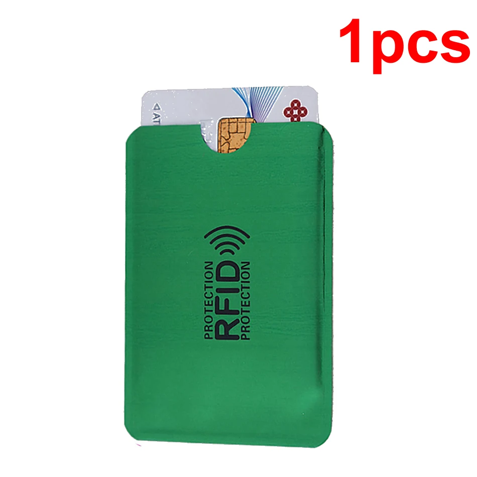 Анти Rfid кошелек Блокировка ридер замок банк держатель для карт Id банковский Чехол для карт металлический держатель для кредитных NFC алюминий 6*9,3 см - Цвет: 1pcs