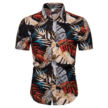 

Popular 2020 Men's Shirt Short Hawaiian Beach Style Shirt Short Sleeve Floral Shirt Cotton Top Fashion Clothing