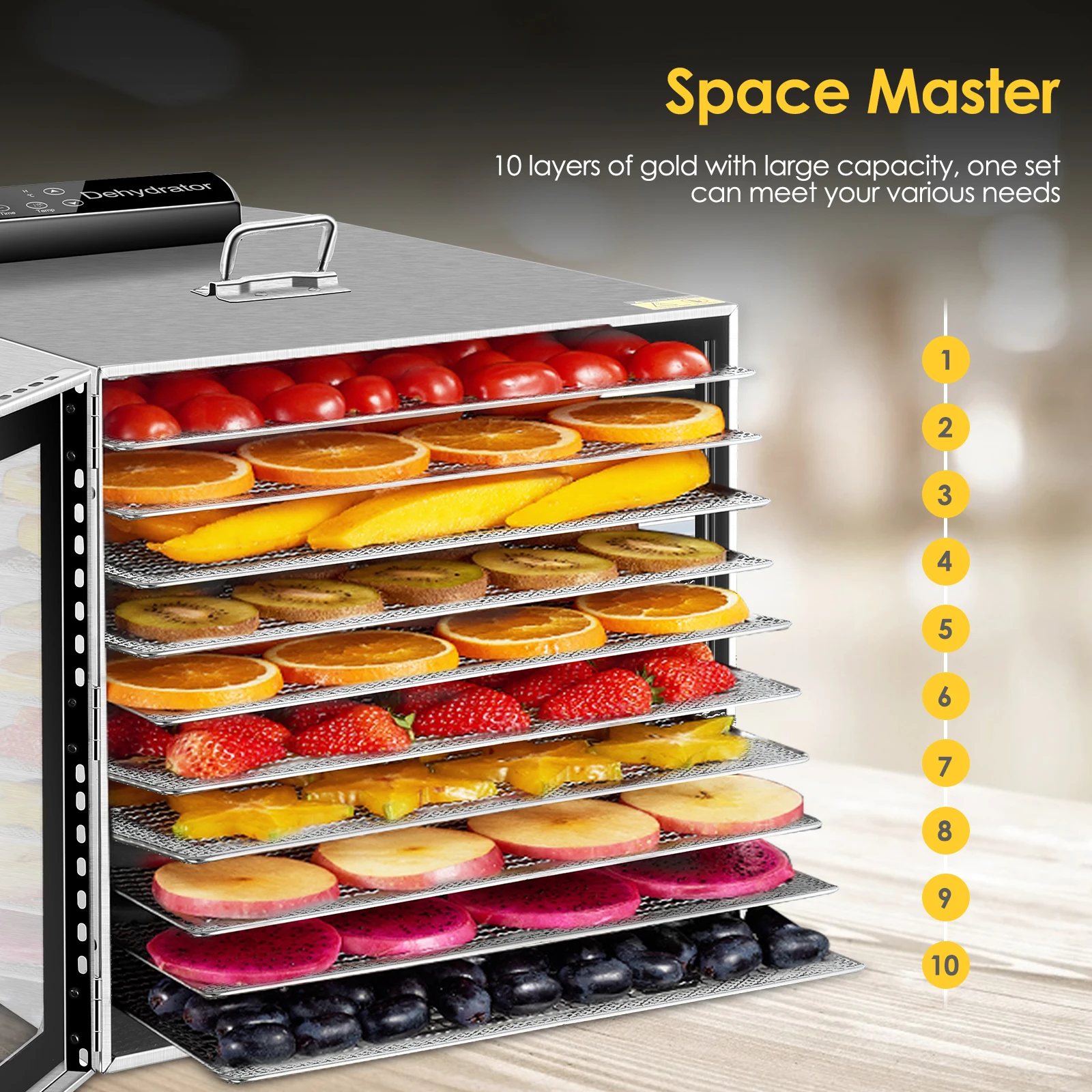 PROD 1005002748717745 10 Layer Fruit Dryer Fruit Vegetable Dissolving
Bean Meat Drying Machine Small Household Appliances Food Dehydration
Air Drying