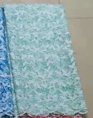light green Красная африканская кружевная ткань высокого качества вышитая французская нигерийская Тюль кружевная ткань с камнями для свадебного платья - Цвет: light green