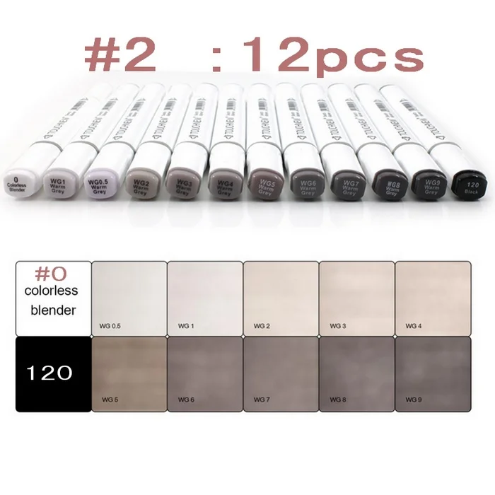 Pen Marker Permanent Marker Pen Permanent Marker Color Marker Pens Markers Pen Marker Pens Art Marker Pens Art Markers Sketching Markers Marker Pen 12/30 Colors Grey Colors Double-Tip Sketch Markers Alcohol Based Ink Tones Art Supplies