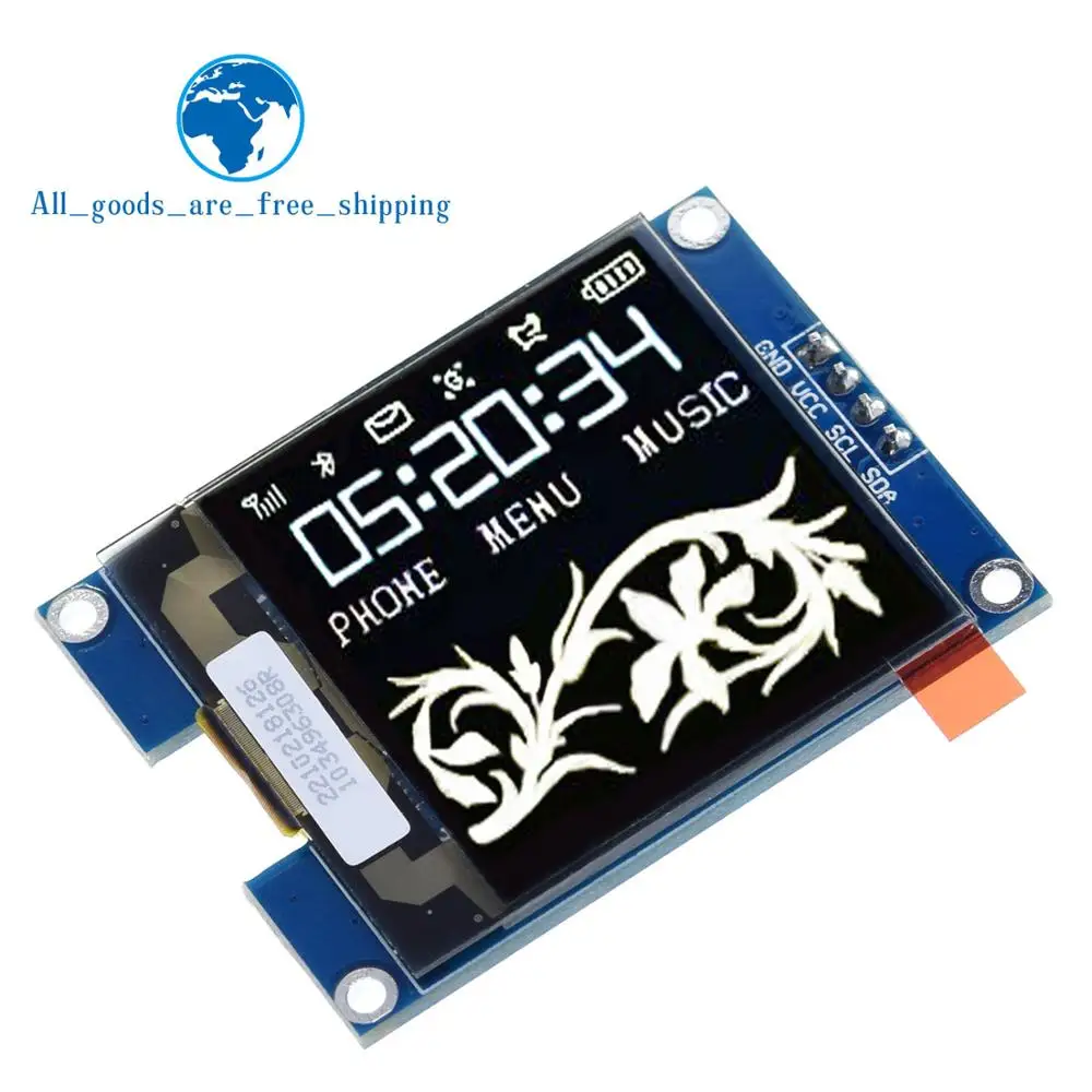 Белый Все новые 1,5 дюйма 128x128 oled-экран модуль высокого качества для Raspberry Pi для STM32 для Arduino - Цвет: Белый