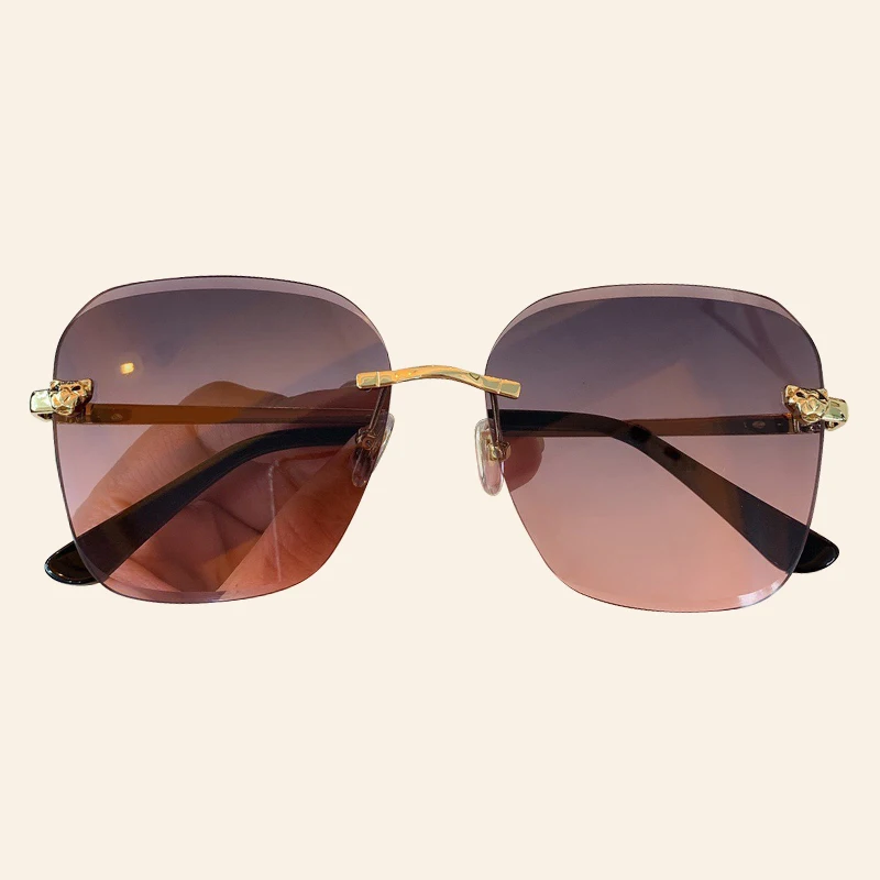No.3 Sunglasses Новая мода без оправы UV400 защита объектива Солнцезащитные очки с упаковочной коробкой Oculos De Sol Feminino солнцезащитные очки - Цвет линз: No.3 Sunglasses