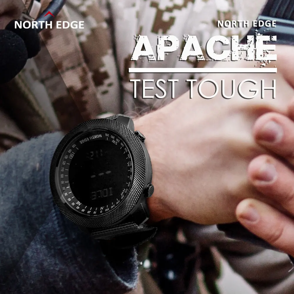 Подарок мужские цифровые часы NORTH EDGE Компас для плавания альтиметр барометр
