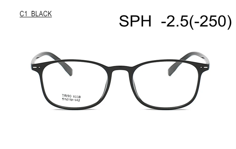 C1 (-2.5) SWOKENCE SPH-0,5 до-6,0 TR90 оправа очки по рецепту для близорукости для женщин и мужчин очки по рецепту для близоруких F121 - Цвет оправы: C1 (-2.5)