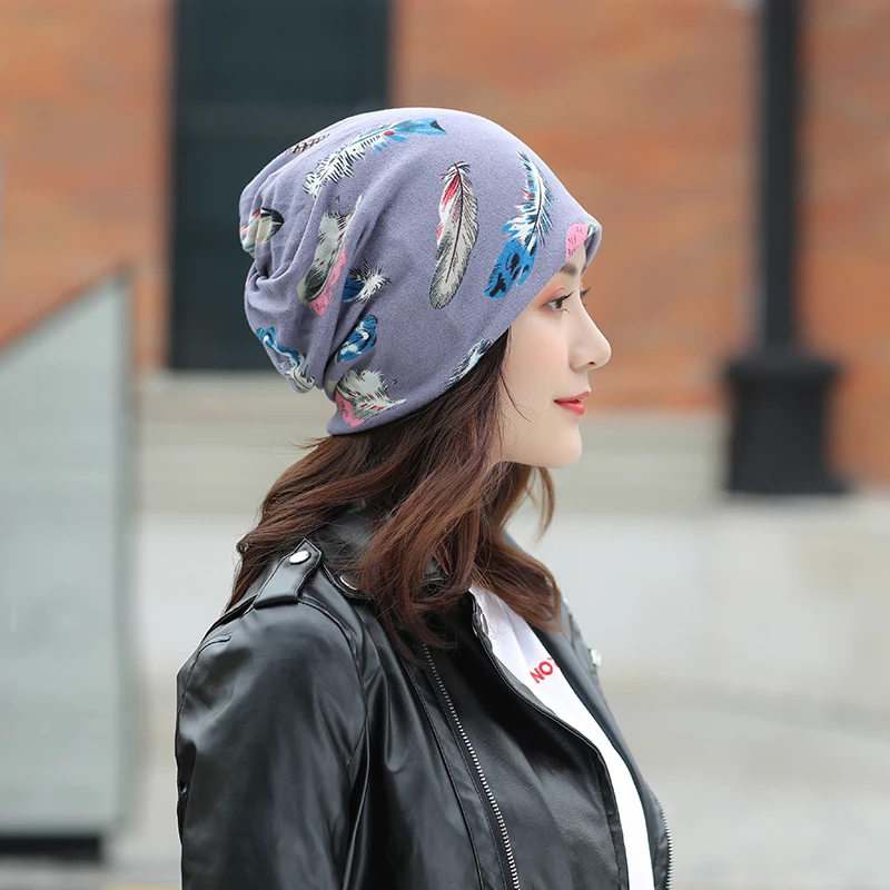 Fashion Spring Women Beanie Hat Skullies Double Used Casual Knitted Hats Street Style Hip Hop Cap Girl Winter Warm Beanies Scarf men skully