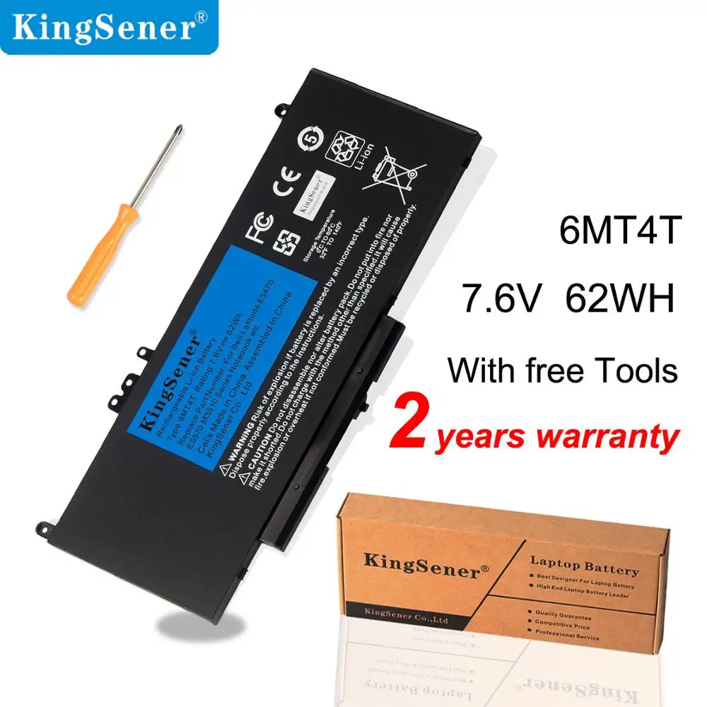 Запасной аккумулятор KingSener 6MT4T для Dell Latitude E5470 E5570 Series Precision M3510 79VRK 07V69Y TXF9M 7 6 V 62WH 4