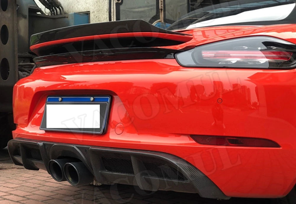 Задний спойлер из углеродного волокна для Porsche 718 Cayman Boxster Base S Coupe-, автомобильный Стайлинг