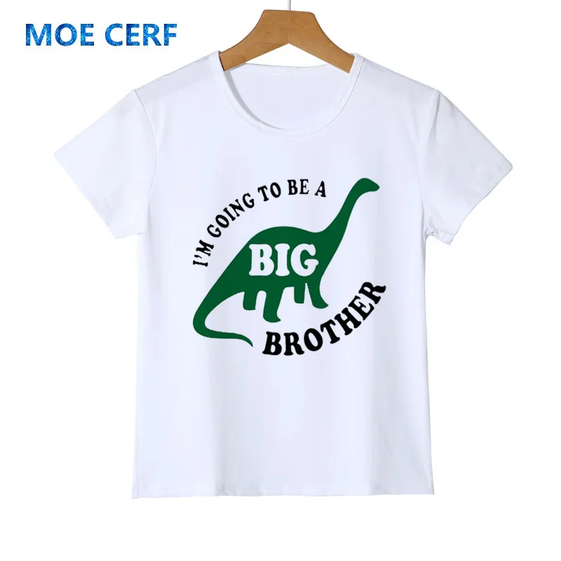 Футболка с надписью «Big Brother»; Одежда для девочек с короткими рукавами и рисунком динозавра и единорога; стильная футболка в стиле ретро; Y52-13