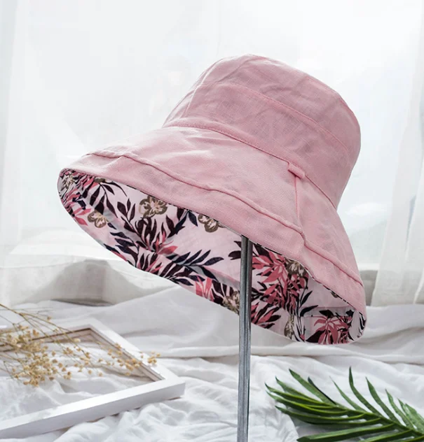 pink Тренд двухсторонняя печатная Рыбацкая кепка Повседневная дикая шляпа от солнца для игр на открытом воздухе - Цвет: pink